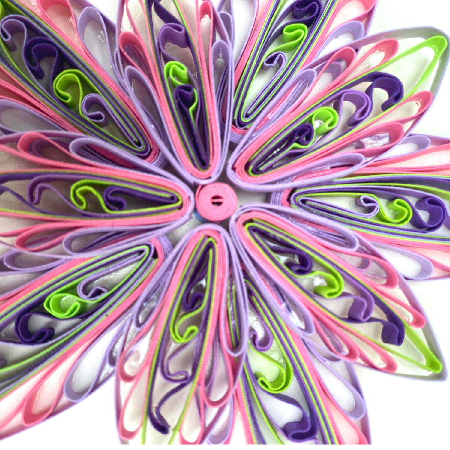 Quilling 3D Colorful Flowers Paper Art - Unique For Home Decor - Special Gift - Size 5''x5’’ (F34) - Image 5