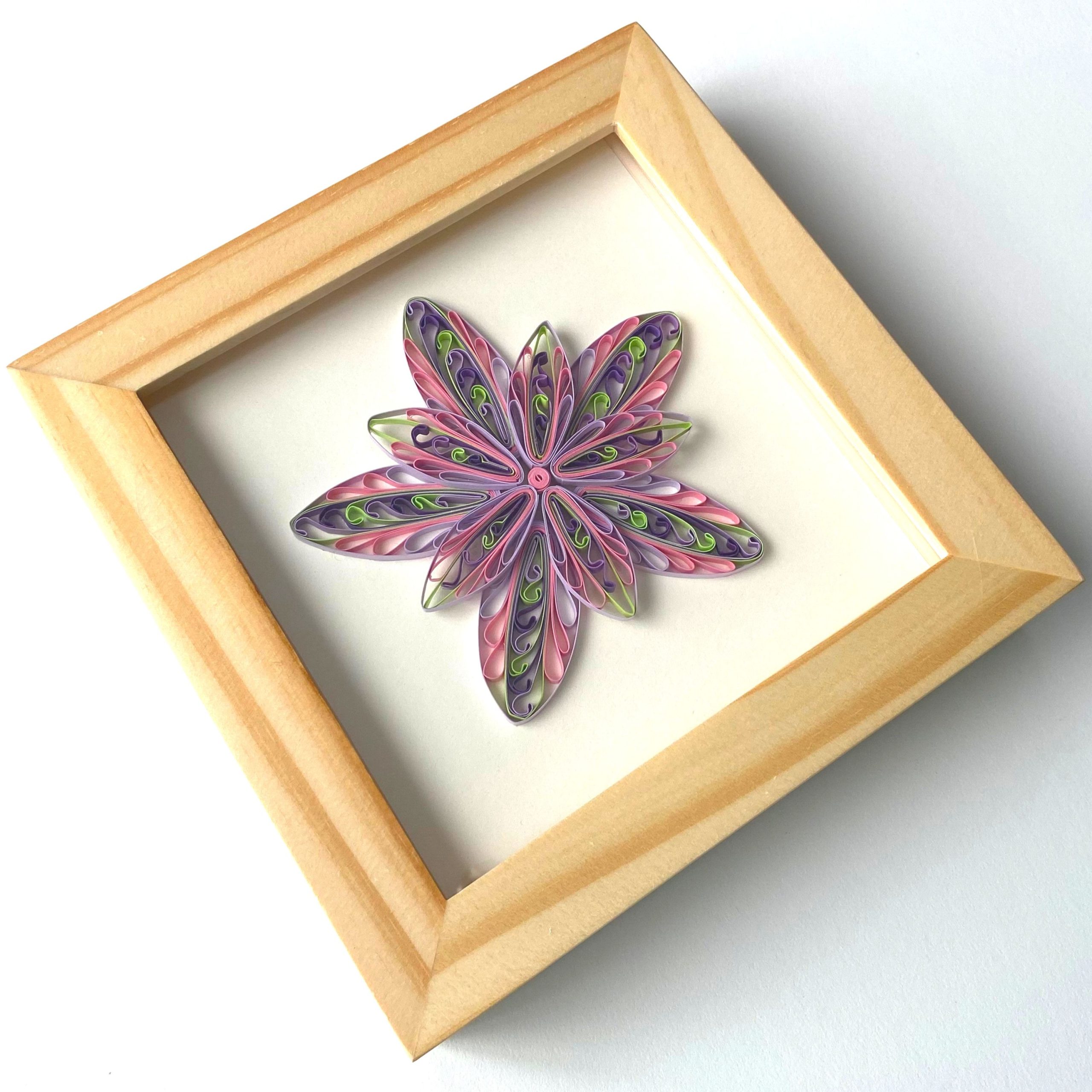 Quilling 3D Colorful Flowers Paper Art - Unique For Home Decor - Special Gift - Size 5''x5’’ (F34) - Image 6