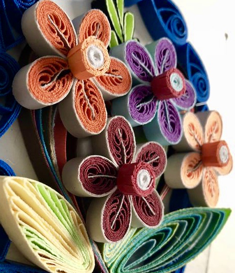 Paper Quilling Art Flower Basket For Nature Lovers
