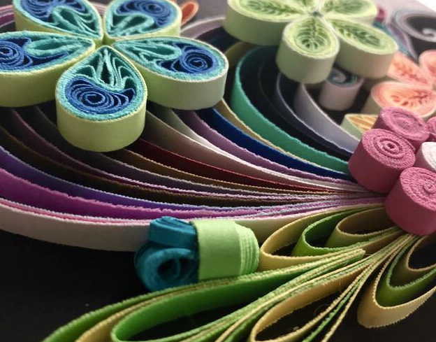 Paper Quilling Colorful Flowers Art