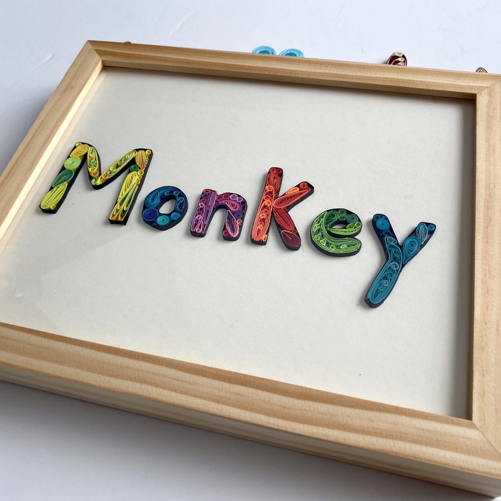 Handmade Gift Quilling Craft Word Monkey