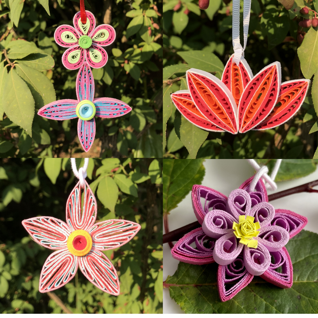 Paper Quilling Art Flowers Ornaments