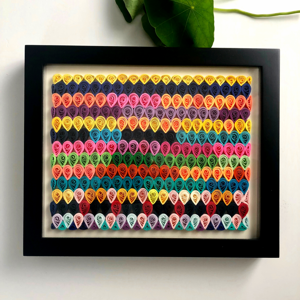 Paper Quilling Art Water Drop Shape Abstract