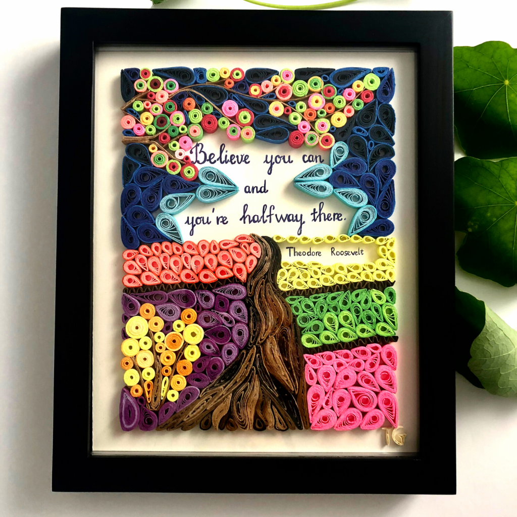 Paper Art Quilling With Meaningful Quote