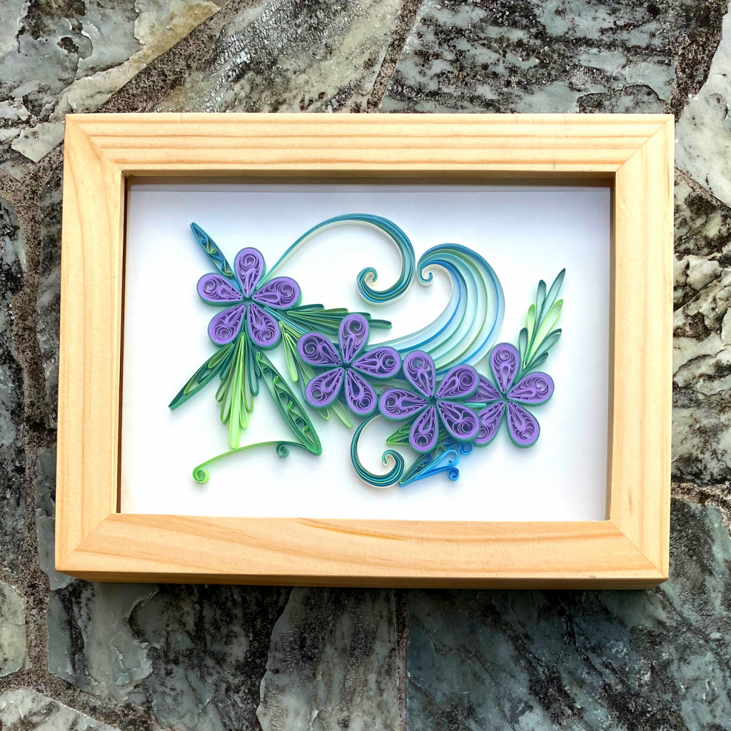 Quilling 3D Purple Flowers Paper Art 