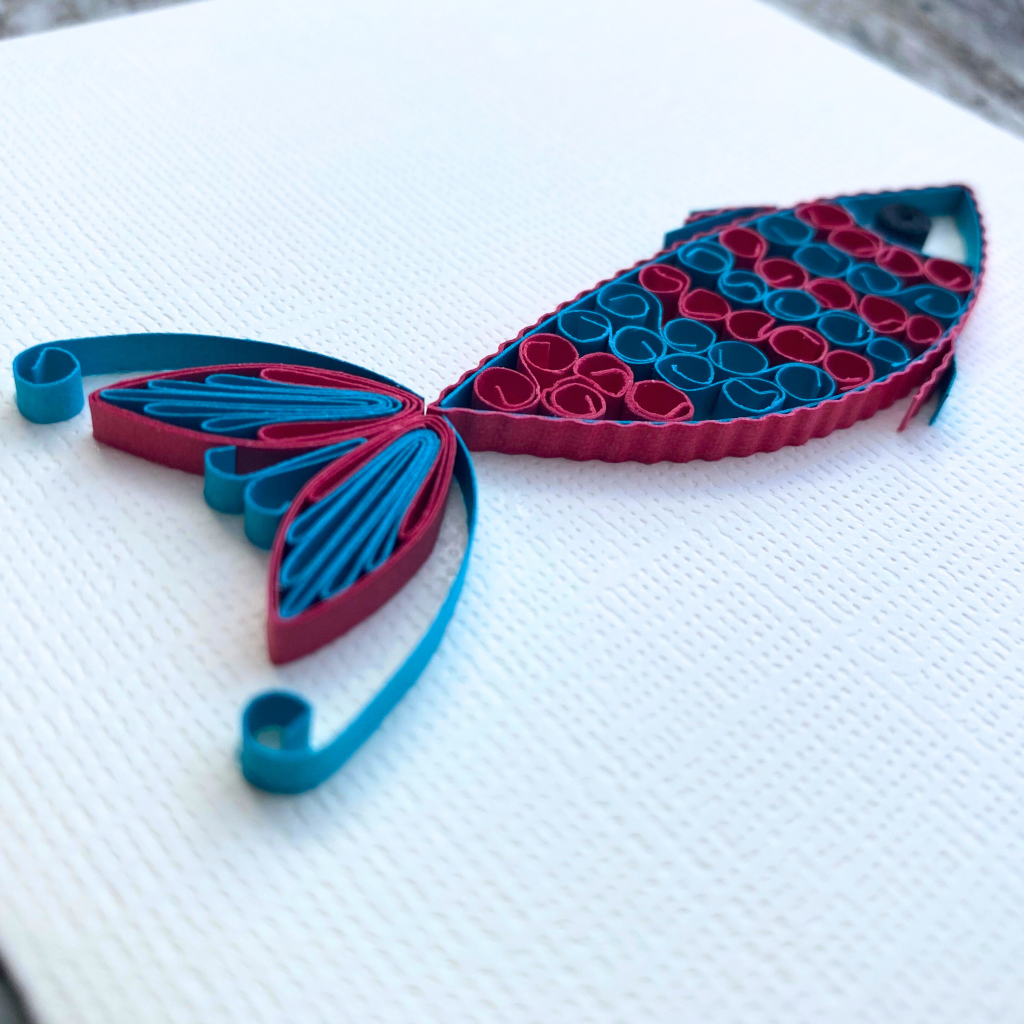 Quilling Red Blue Fish