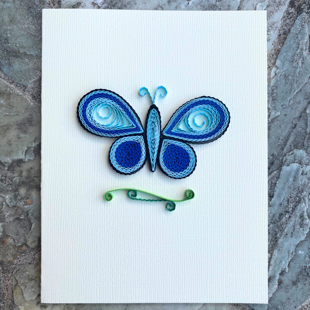 Quilling Card Blue Butterfly
