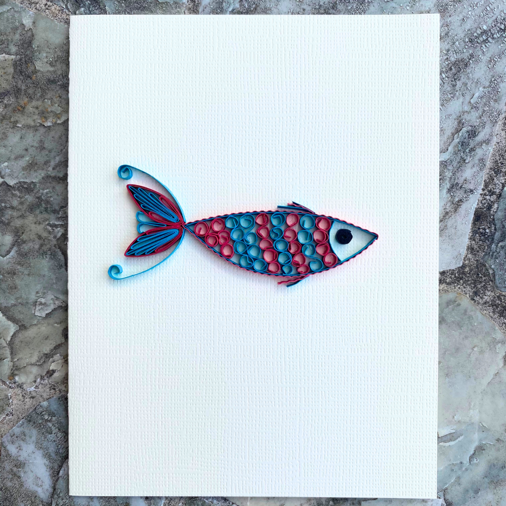 Quilling Red Blue Fish