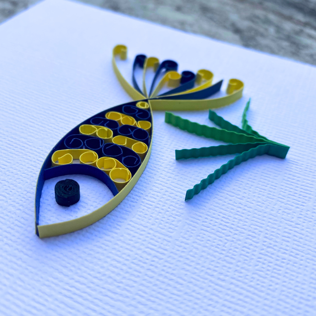 Quilling Yellow Blue Fish