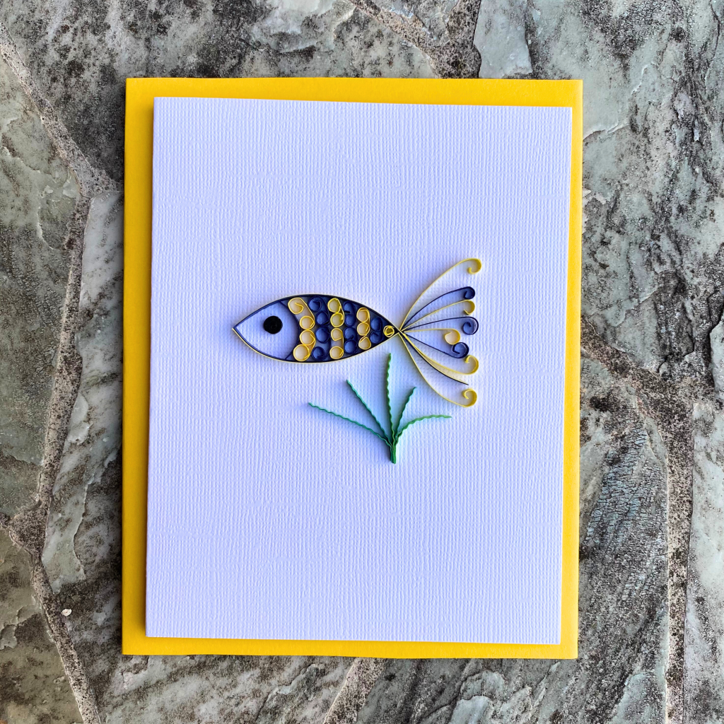 Quilling Yellow Blue Fish