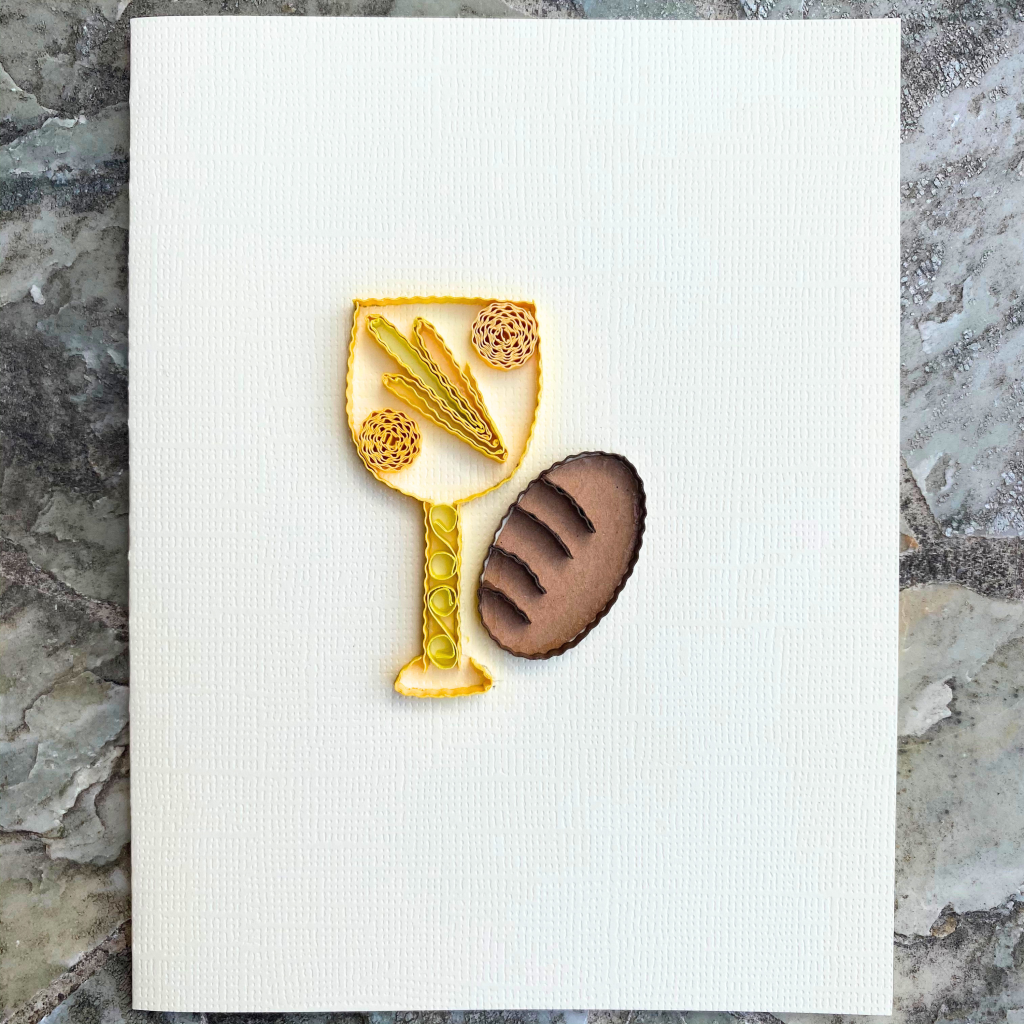 Wine Bread Quilling Card